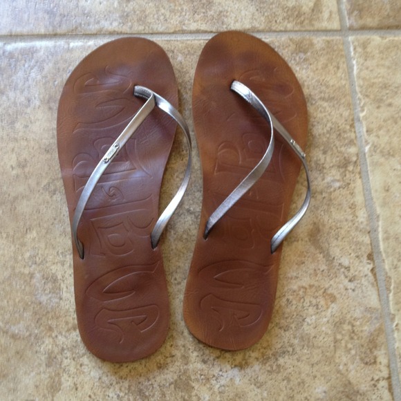 Silver leather sandals