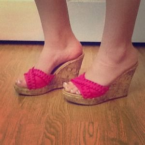 Pink cork wedges