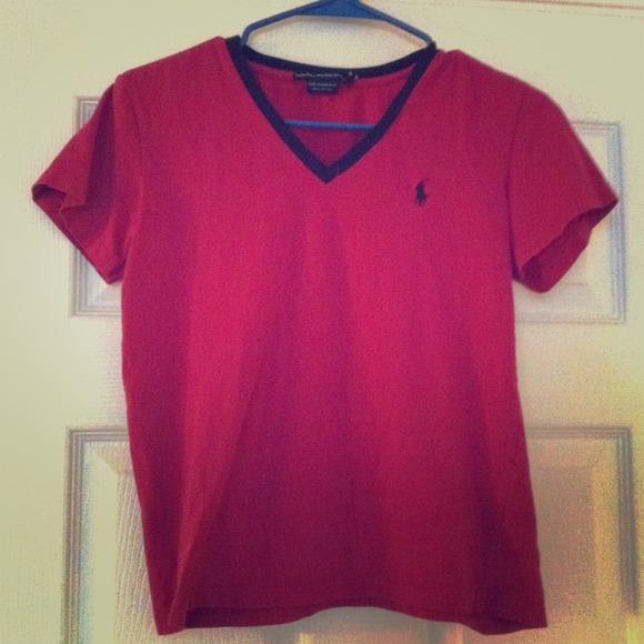 SOLD IN BUNDLE Pink and Navy Ralph Lauren Tee! - Picture 1 of 2