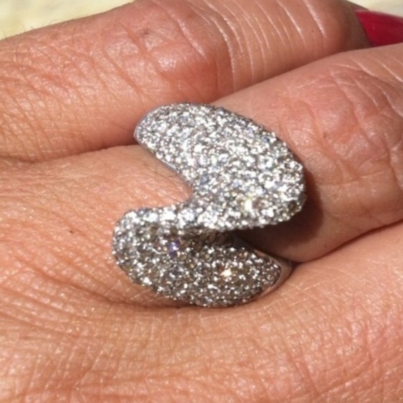 βSOLDβNeda Behnam 14K WG 2.55CT Diamond Twist Ring - Picture 3 of 4