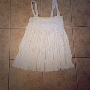 Large BCBG pleated white top!