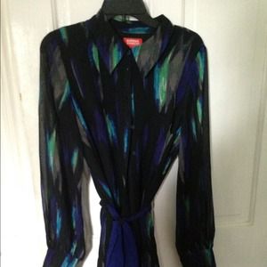 Long sleeved multi color dress