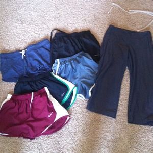 Nike and reebok shorts and yoga pants