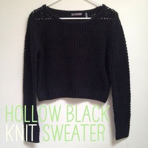 SOLD Hollow Black Knit Sweater
