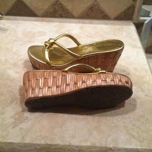 Kate Spade gold wedges REDUCED PRICE NOW