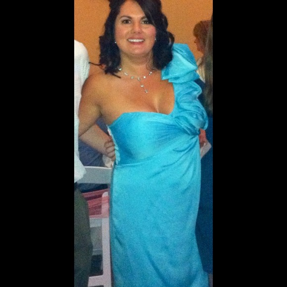 XX SOLDXX Beauty!  Light blue one shoulder dress