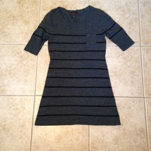 Medium gray and black stripped sweater dress/top!