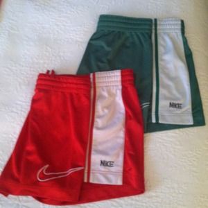 Nike shorts, red and green, size XL