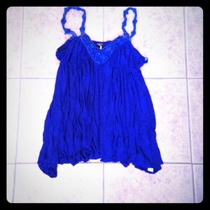 Free people! Large royal blue tank!