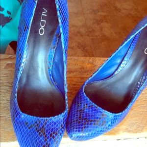 Blue snake skin high heels!!