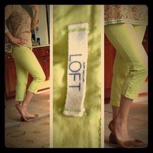 Ann Taylor Loft Lime Green Capris