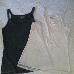 Ribbed tanks, lace at top/bottom
