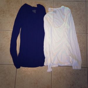 Large black and white long sleeve tees!