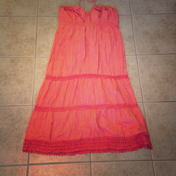 XL Roxy orange maxi dress!