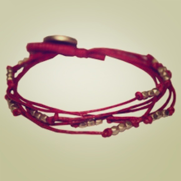 Beautiful red and gold color beads bracelet