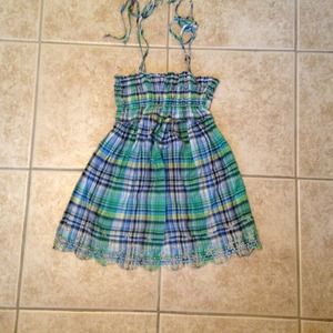 Plaid tank with eyelet detailing!