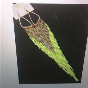 Neon Yellow Chain Earrings