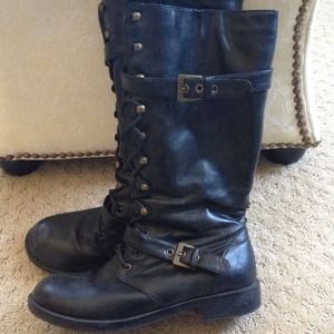 Combat lace up boots