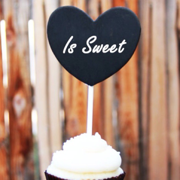 Listing for 12 chalk board heart cupcake toppers - Picture 3 of 3