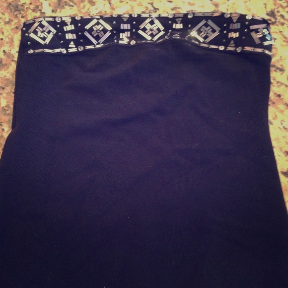 Strapless black White House Black Market top