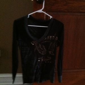 Black and gray long sleeve shirt