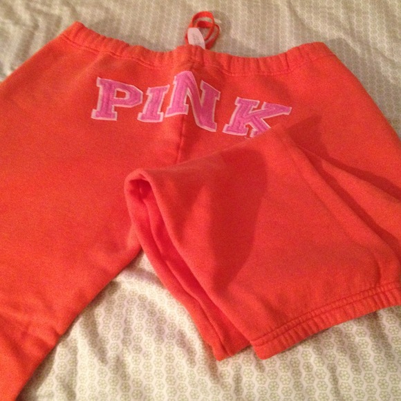 Orange PINK sweats with elastic bottoms - Picture 2 of 3