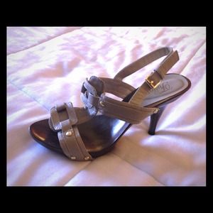 Taupe sandals with buckles
