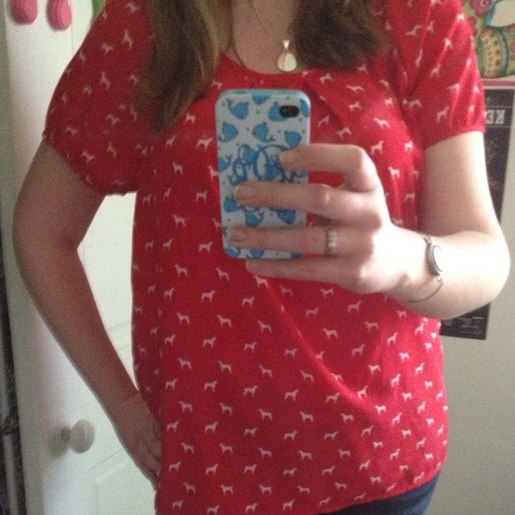Old Navy Dog Pattern Blouse