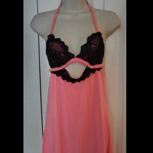 Beach Bunny Black and pink lace bikini cover dress