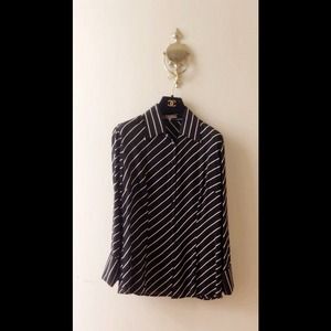 NARACAMICIE Black & white strip women's shirt