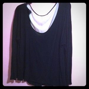 Plain black long sleeve blouse
