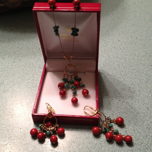 Coral & Turquoise necklace set