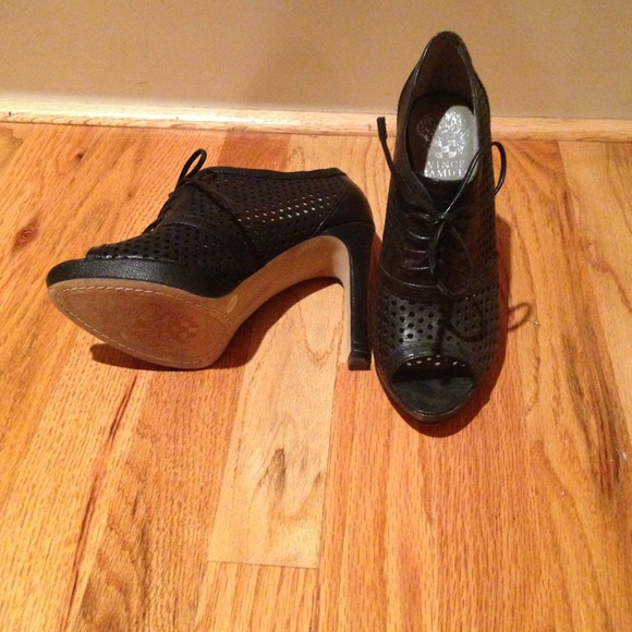 Vince Camuto Black Peep Toe Booties