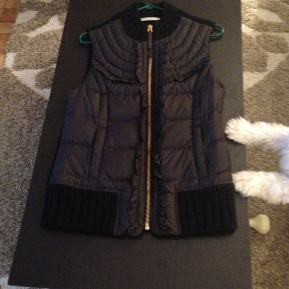 Authentic Juicy Couture Black Ruffled Puffer Vest