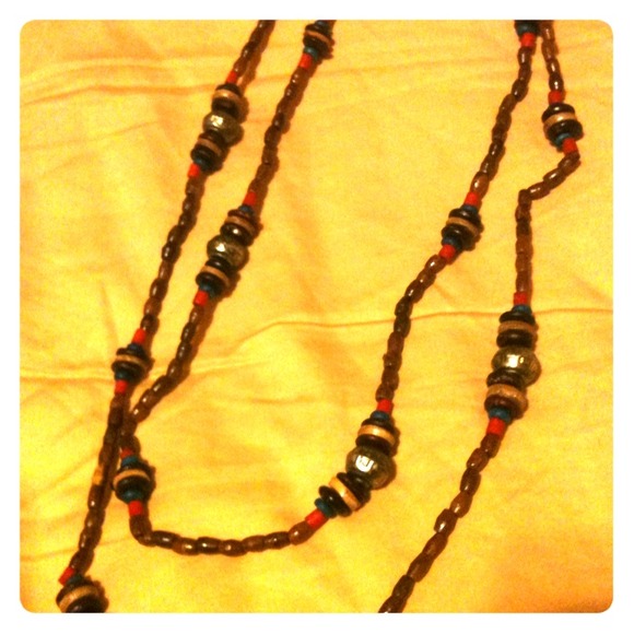 Forever 21 Wooden Double Wrap Necklace