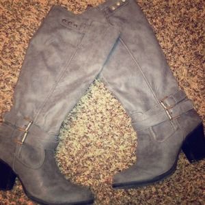 Tall Gray Boots sz 6.5