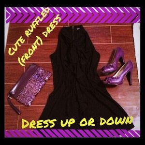 Black mini ruffle dress Must have little blk dress