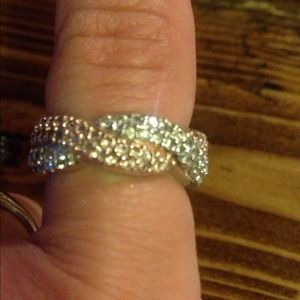 925 sterling silver cz twist ring
