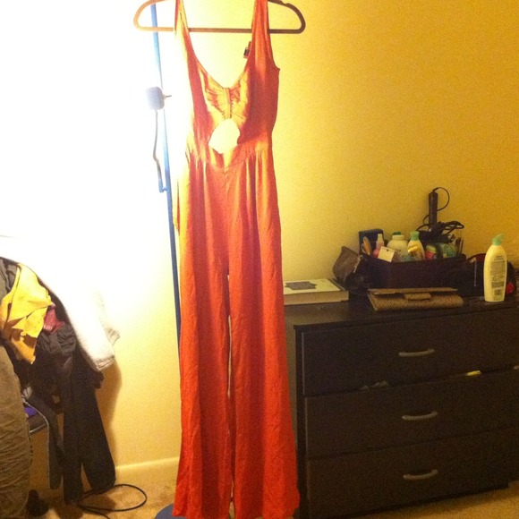 ASOS Orange cut out jumpsuit