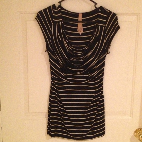 Anthropologie black and white striped shirt
