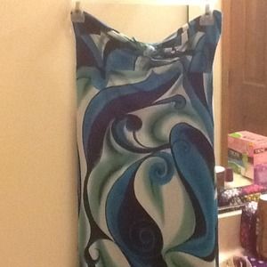 Blue and green dress