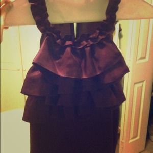 100% Silk Plum/purple ruffled blouse