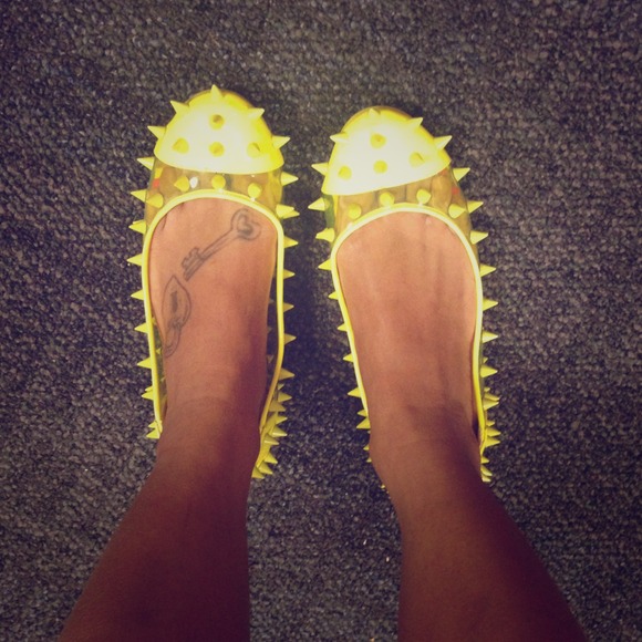 Neon spike flats