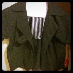 Grey cotton cropped jacket