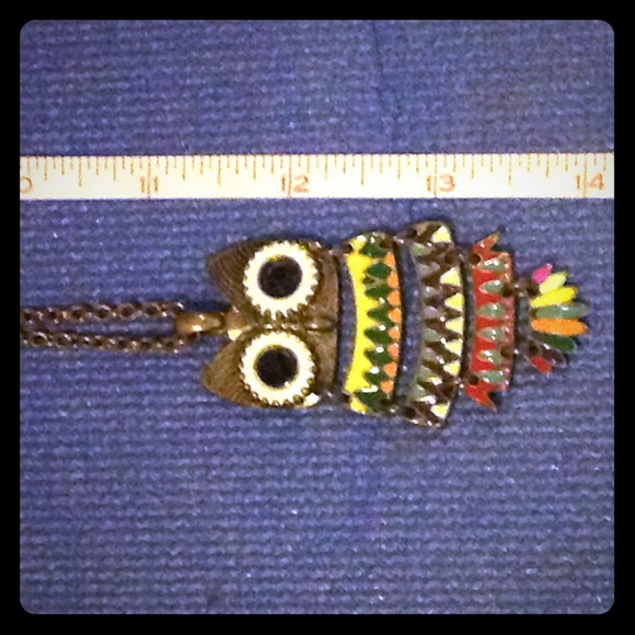 forever 21 colorful owl necklace