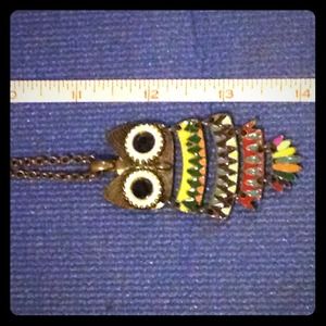 forever 21 colorful owl necklace