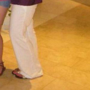 White linen pants