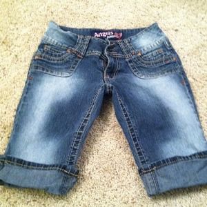 Sold jeans shorts with cuff. Size 5.