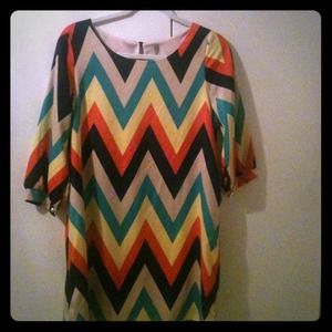 Multi-Color Chevron Shift Dress