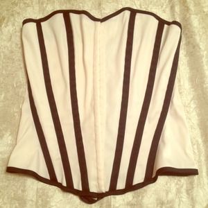 Cream and black corset